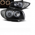 Μπροστινά Φανάρια Set Για Bmw 1 E87/E88/E81/E82 04-11 Angel Eyes Μαύρα H7/H7 Depo - Headlights - Xenon - Bulbs